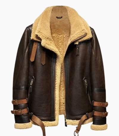 Peter Brown Triple Belted Cuffs Shearling Jacket