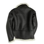 Philip Black Shearling Fur B6 Bomber Leather Jacket