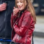 Phoebe Dynevor Bank Of Dave Red Jacket