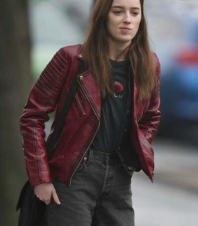 Phoebe Dynevor Bank Of Dave Red Jacket