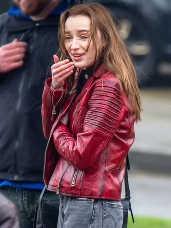 Phoebe Dynevor Bank Of Dave Red Jacket