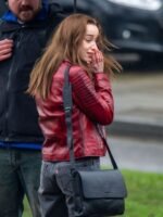 Phoebe Dynevor Bank Of Dave Red Jacket (6)