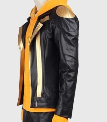 Pokemon Go Team Spark Black Gold Leather Jacket