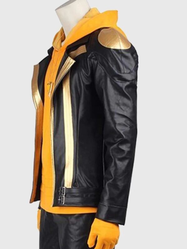 Pokemon Go Team Spark Black Gold Leather Jacket