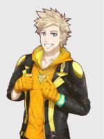Pokemon Go Team Spark Black Gold Leather Jacket