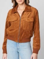 Poker Face 2023 Charlie Cale Suede Bomber Jacket