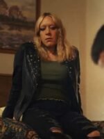 Poker Face 2023 Chloe Sevigny Black Leather Jacket