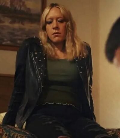 Poker Face 2023 Chloe Sevigny Black Leather Jacket