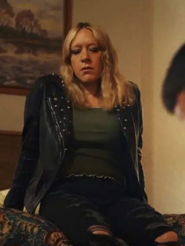 Poker Face 2023 Chloe Sevigny Black Leather Jacket
