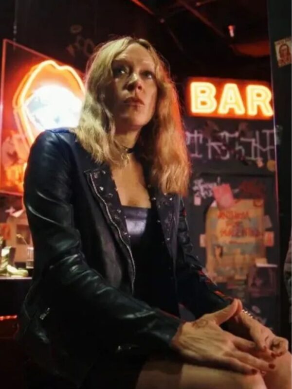 Poker Face 2023 Chloe Sevigny Black Leather Jacket