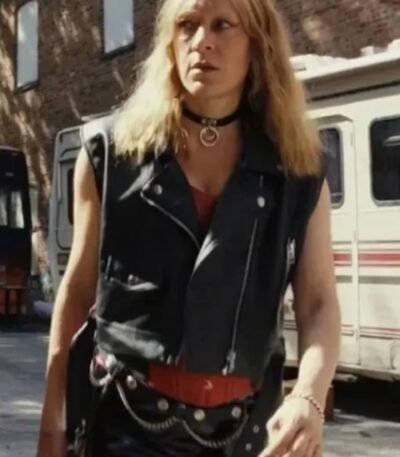 Poker Face 2023 Ruby Ruin Black Leather Vest