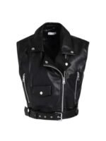 Poker Face 2023 Ruby Ruin Black Leather Vest