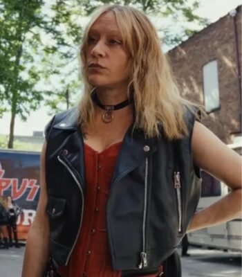 Poker Face 2023 Ruby Ruin Black Leather Vest