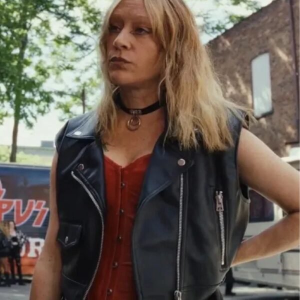 Poker Face 2023 Ruby Ruin Black Leather Vest