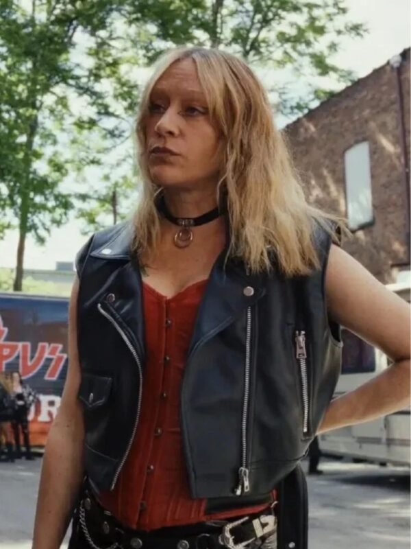 Poker Face 2023 Ruby Ruin Black Leather Vest