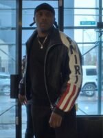 Power Book II Cane Tejada Amiri Cropped Bomber US Flag Jacket