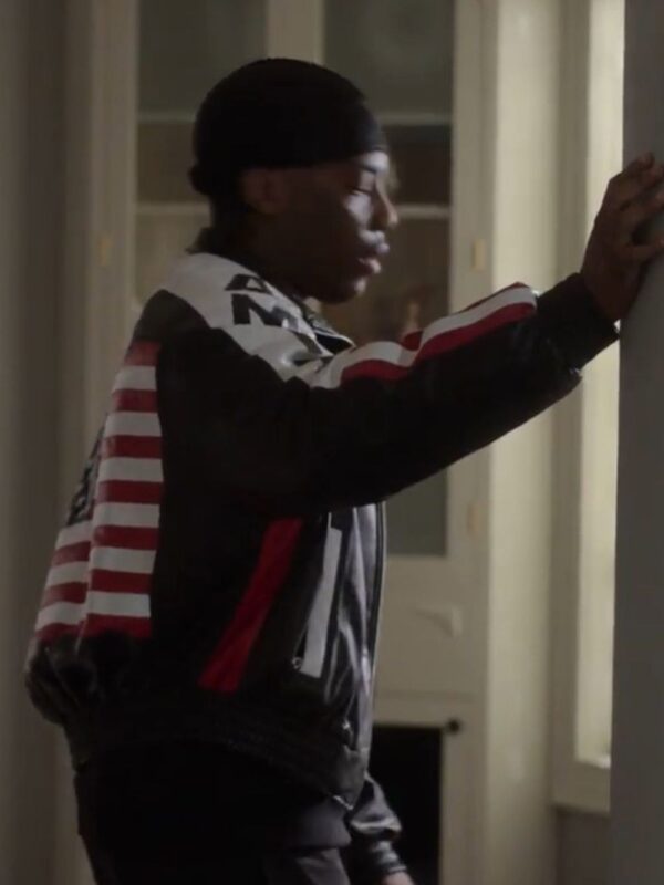 Power Book II Cane Tejada Amiri Cropped Bomber US Flag Jacket