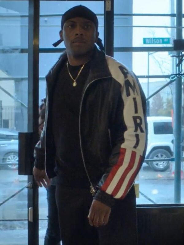 Power Book II Cane Tejada Amiri Cropped Bomber US Flag Jacket