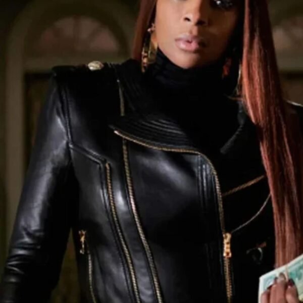 Power Book II Ghost Monet Black Leather Jacket