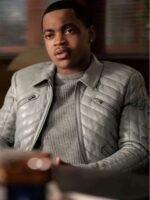 Power Book II Ghost S02 Tariq St Patrick Grey Leather Jacket