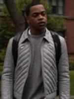 Power Book II Ghost S02 Tariq St Patrick Grey Leather Jacket