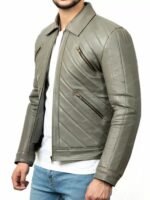 Power Book II Ghost S02 Tariq St Patrick Grey Leather Jacket
