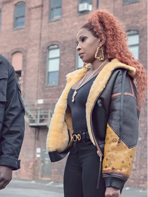 Power Book II S01 Ghost Mary J. Blige Fur Leather Jacket