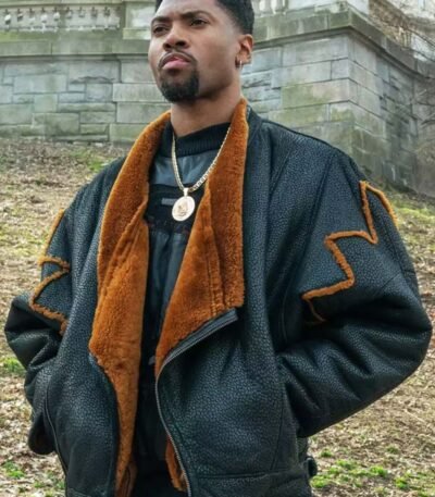 Power Book III Marvin Thomas Leather Shearling Jacket