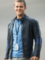 Power Rangers Flynn McAllistair Black Leather Jacket