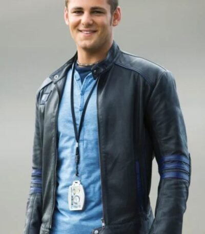 Power Rangers Flynn McAllistair Black Leather Jacket