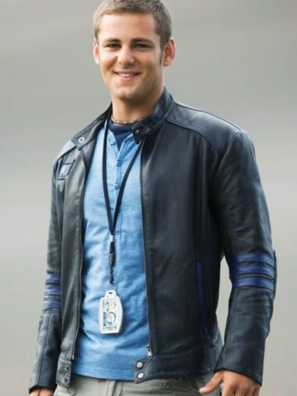 Power Rangers Flynn McAllistair Black Leather Jacket