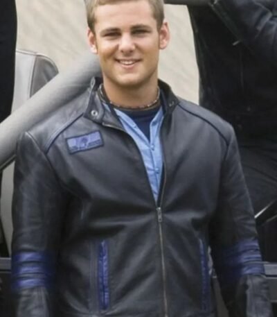 Power Rangers Flynn McAllistair Black Leather Jacket