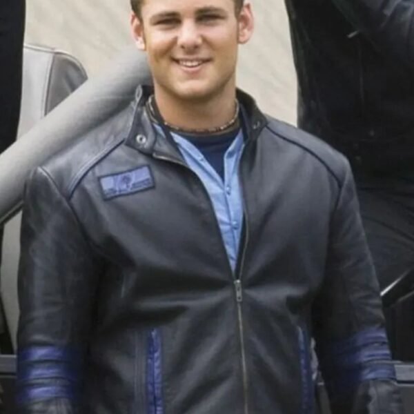 Power Rangers Flynn McAllistair Black Leather Jacket