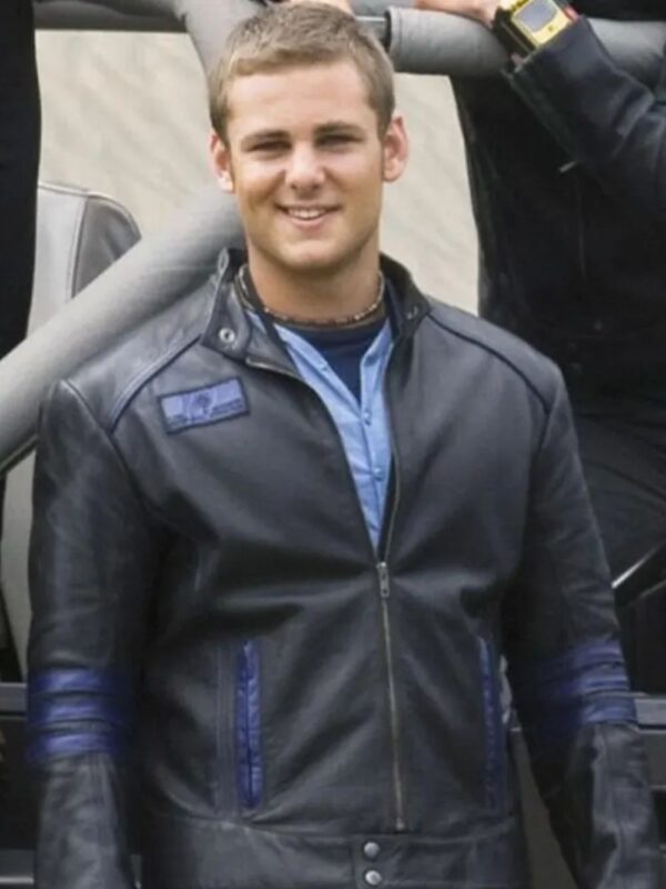 Power Rangers Flynn McAllistair Black Leather Jacket