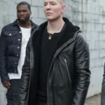 Power Tommy Egan Hooded Black Leather Jacket