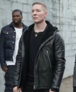 Power Tommy Egan Hooded Black Leather Jacket