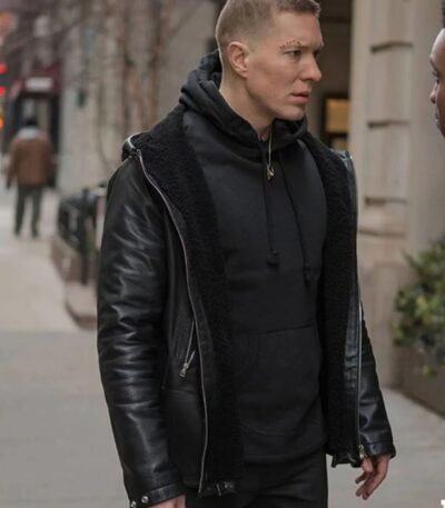 Power Tommy Egan Hooded Black Leather Jacket