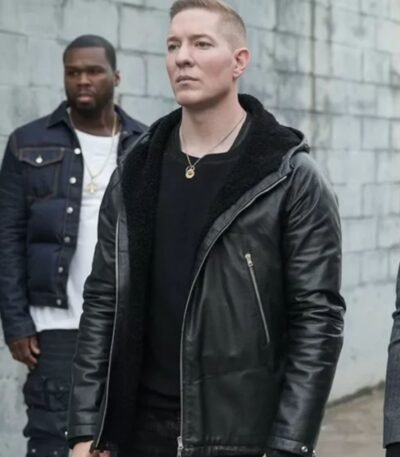 Power Tommy Egan Hooded Black Leather Jacket