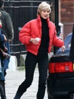 Princess Diana Red Puffer Jacket