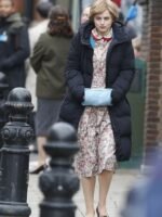 Princess Diana The Crown S04 Black Puffer Hooded Coat