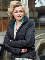 Princess Diana The Crown S04 Black Puffer Jacket