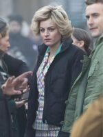 Princess Diana The Crown S04 Black Puffer Jacket