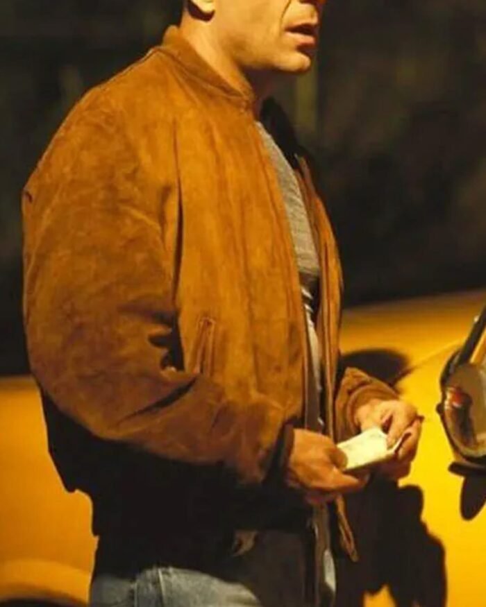 Pulp Fiction Bruce Willis Brown Suede Bomber Jacket