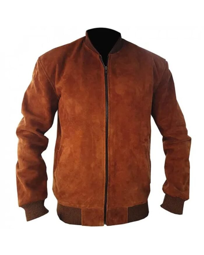 Pulp Fiction Bruce Willis Brown Suede Bomber Jacket