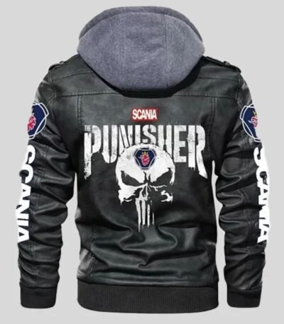 Punisher Black Hooded Bomber Jacket
