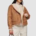 Rachel Omega Brown Shearling Leather Jacket