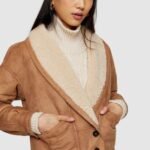 Rachel Omega Brown Shearling Leather Jacket