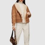 Rachel Omega Brown Shearling Leather Jacket