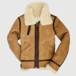 Randy Tan Brown Suede Leather SF Bomber Jacket