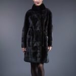 Raquel Black Mink Fur Elegant Coat